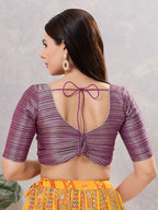 Joban Fashion Women Silk Purple Stitched Blouse