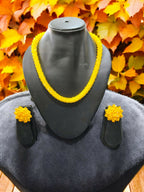Inhanns Noor-E-Jalwa – Handmade Crystal Bead Necklace / Necklace With Earrings -Adjustable - Yellow