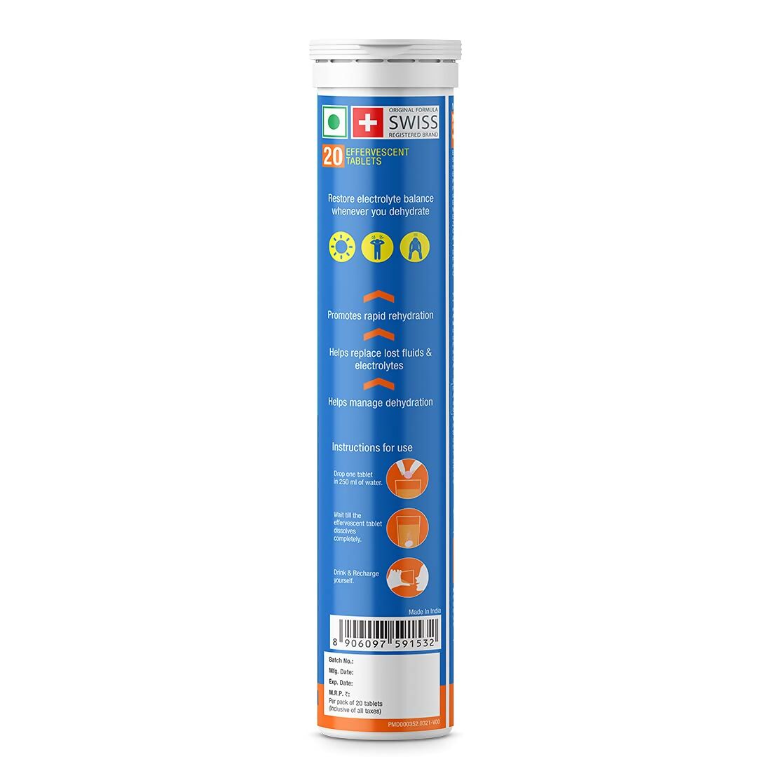 Fast&Up Reload O.R.S Effervescent Electrolyte Tablets - Orange - Distacart