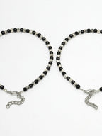 NVR Women's Evil Eye Black & Silver Anklets - Distacart