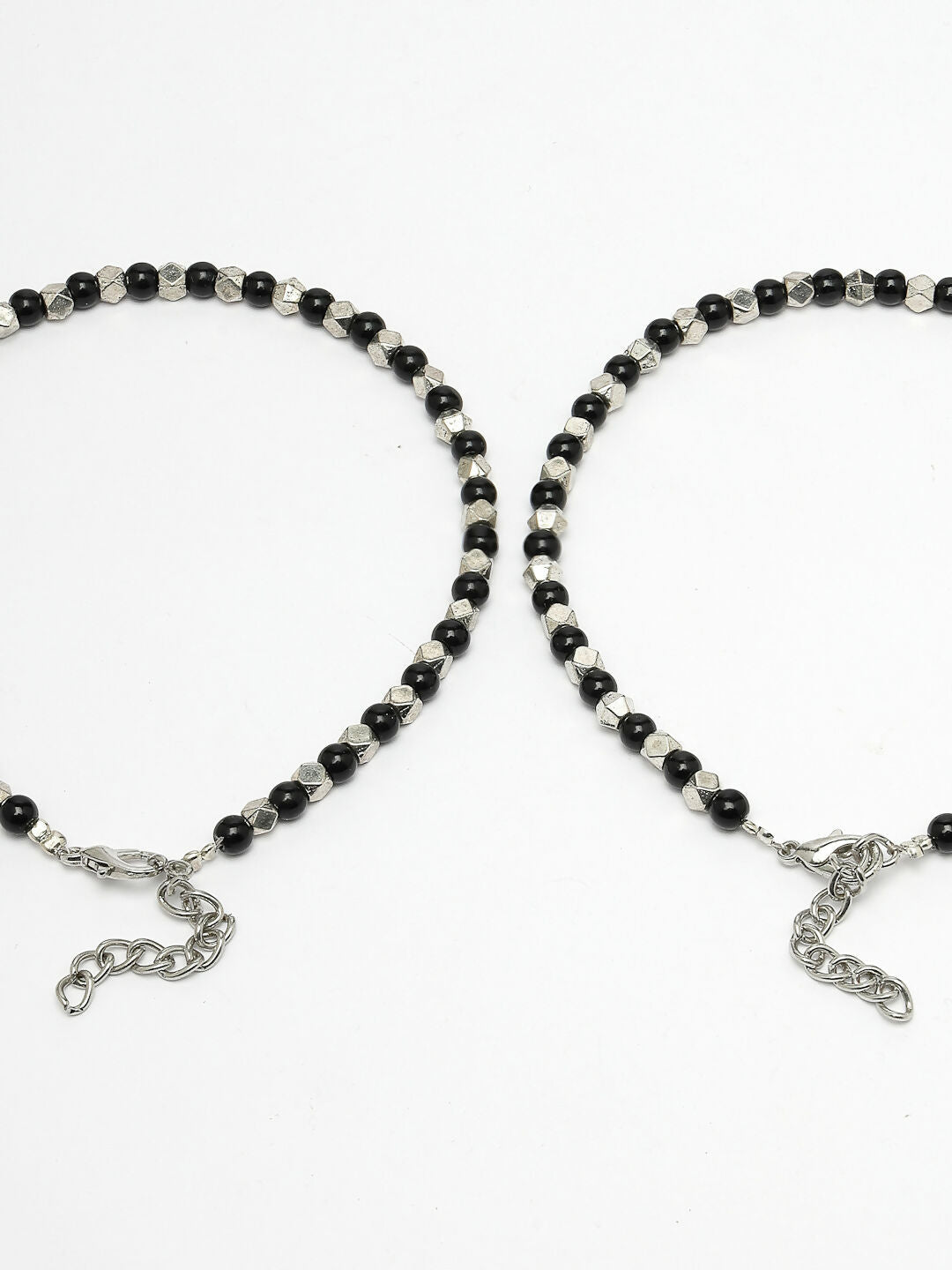 NVR Women's Evil Eye Black & Silver Anklets - Distacart