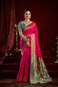 Joban Fashion Pink Paithani Silk Blend Butti Saree - Distacart