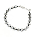 Mominos Fashion Kamal Johar Oxidised Silver Black Beads Anklets