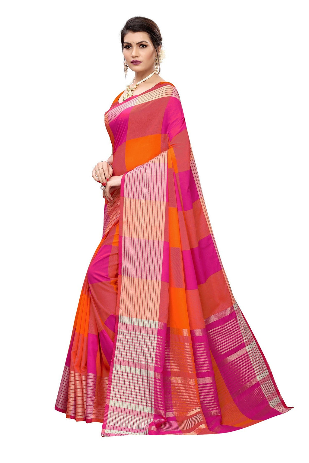 Vamika Magenta Cotton Silk Weaving Saree