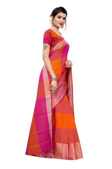 Vamika Magenta Cotton Silk Weaving Saree