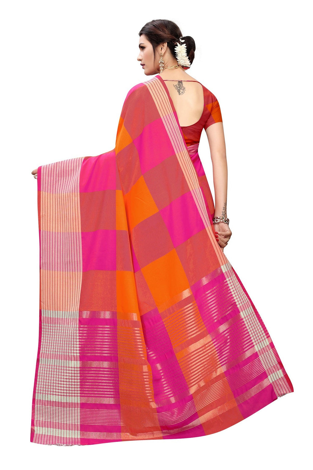 Vamika Magenta Cotton Silk Weaving Saree