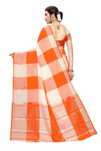 Vamika Orange Cotton Silk Weaving Saree