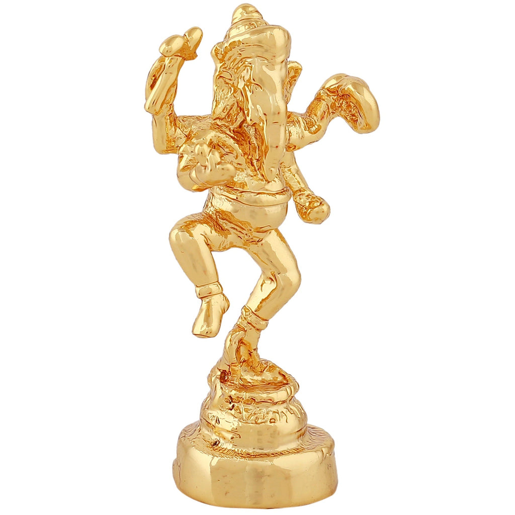 Estele Gold-Polished God of beginnings Lord Ganesha Idol with stand on one leg for Home/Office Decors - Distacart