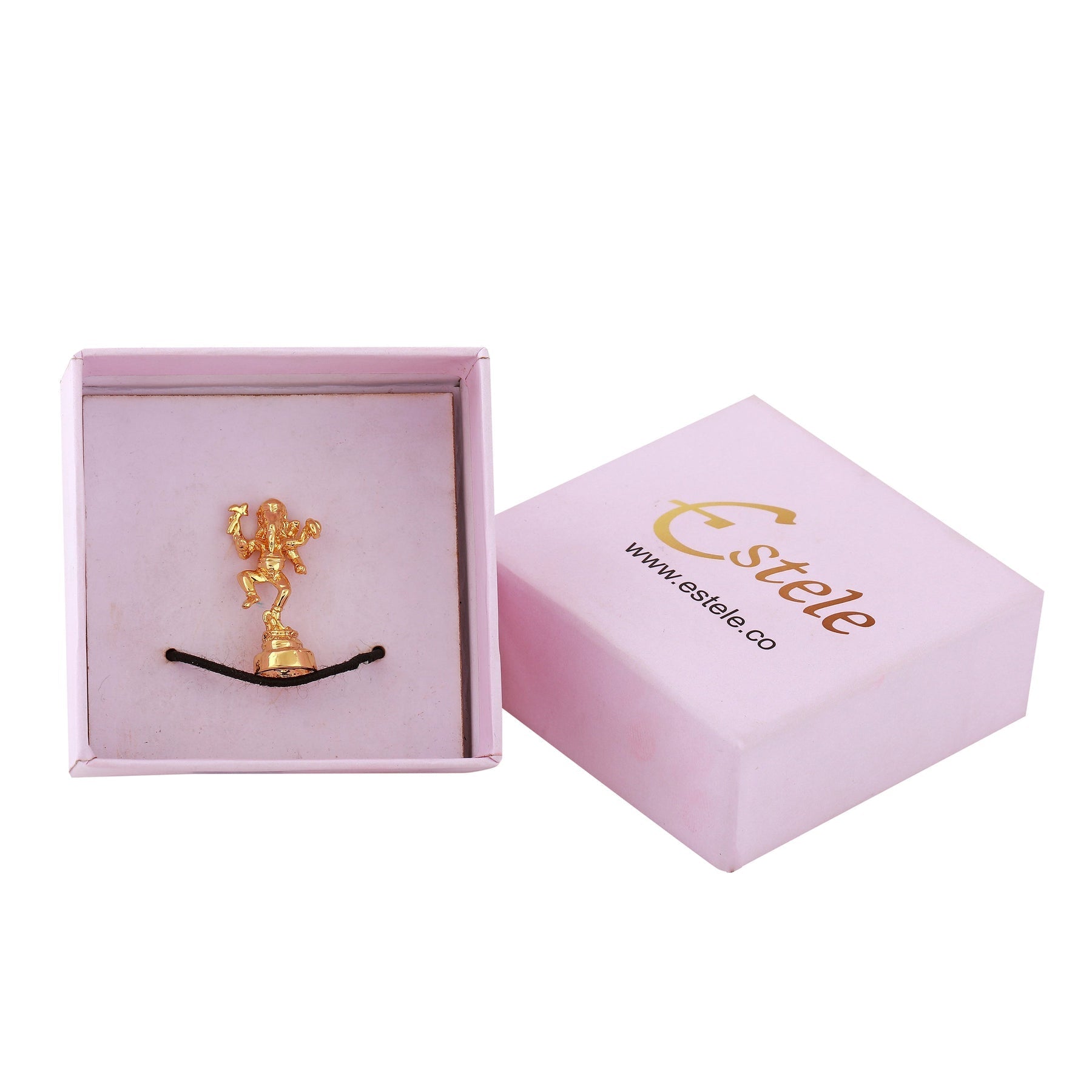 Estele Gold-Polished God of beginnings Lord Ganesha Idol with stand on one leg for Home/Office Decors - Distacart
