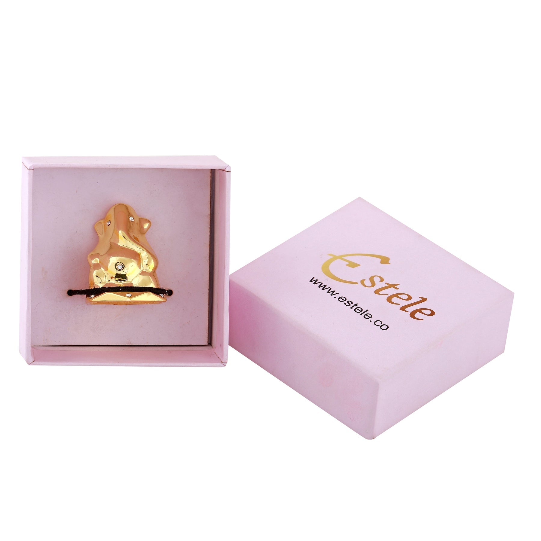 Estele Gold-Polished God of beginnings Lord Ganesha Idol for Gifts & HouseWarming/Home/Office Decors