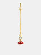 Ruby Raang Maang Tikka With Necklace And Earrings Set - Distacart