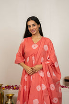 Joban Fashion Pink Tie & Dye Cotton Suit Set - Distacart