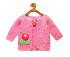 Chutput Kids Pink Coloured Solid Design Pullover Sweater