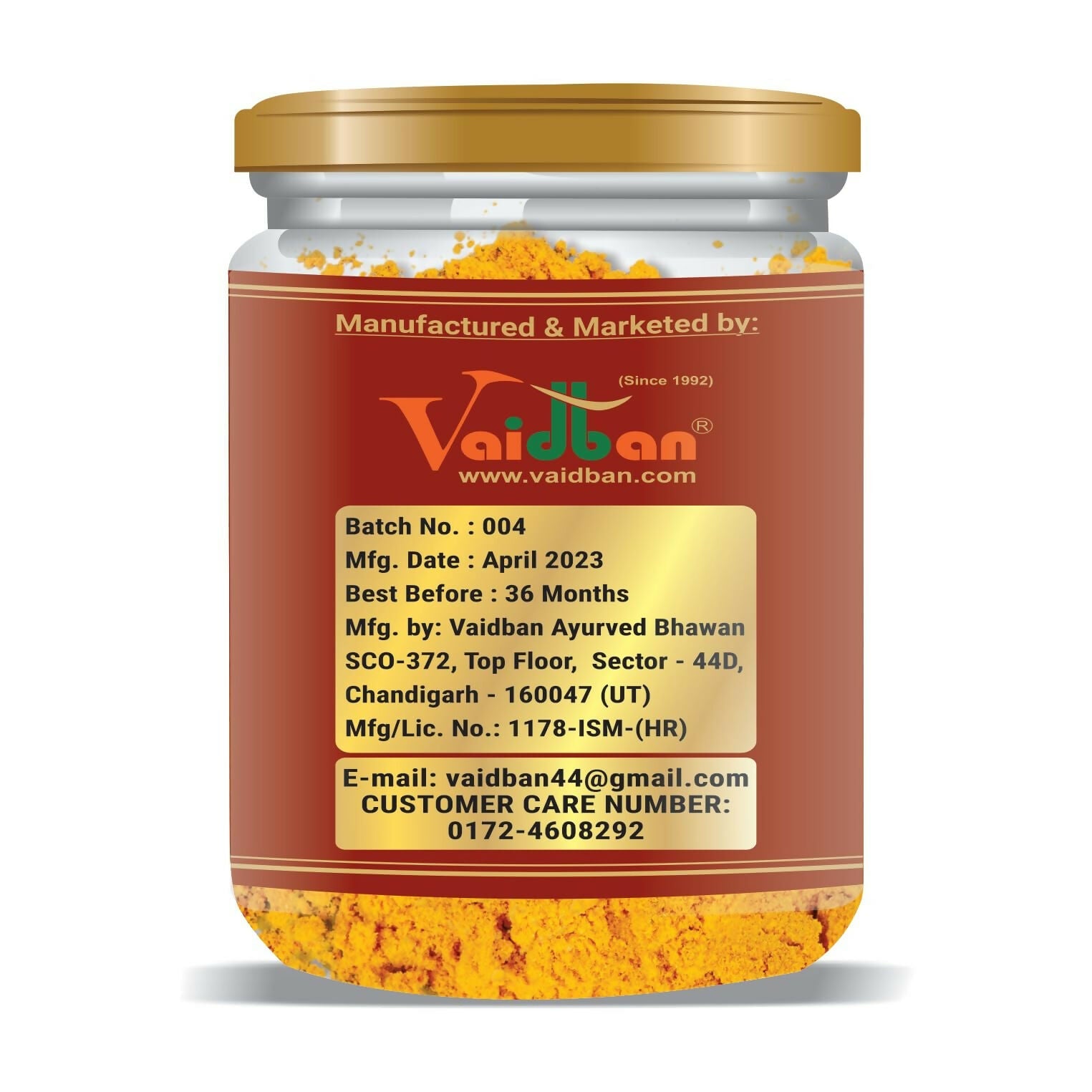Vaidban Pancham Haldi (Organic Haldi Powder) - Distacart