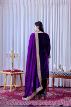 Teeya Creation Purple Color Velvet Silk Embroidery Work Party Wear Suit - Distacart