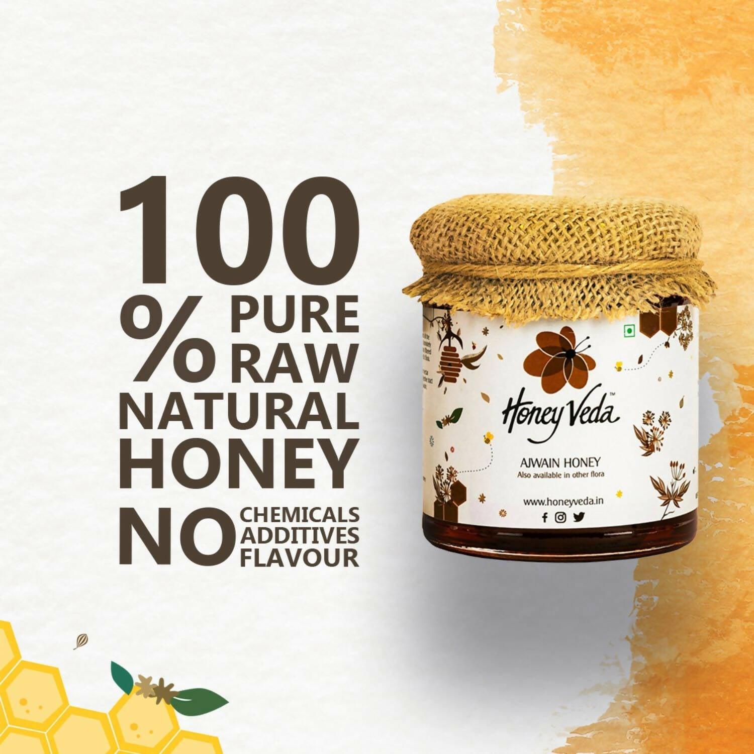 HoneyVeda Premium Raw Ajwain Honey - Distacart