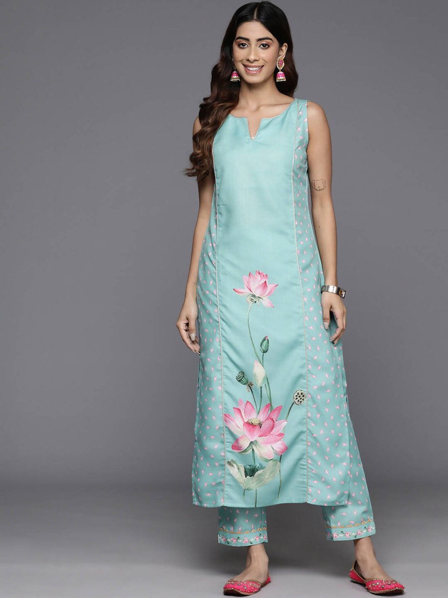 Ahalyaa Women's Traditional wear Kurta Set - Blue