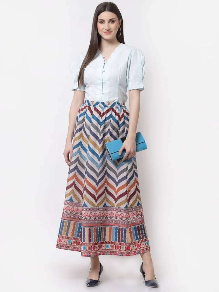 Myshka Muticolored Silk blend Printed Skirt