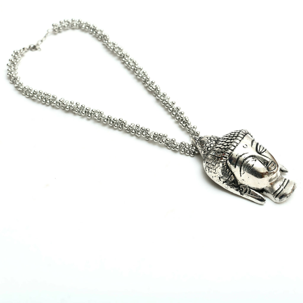 Mominos Fashion Johar Kamal Silver-Plated Brass Finish Budha Long Neckalce For Women - Distacart