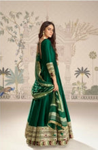 Anaita Dark Green Vichitra Silk Anarkali Suit with Embroidery Sequins - Distacart