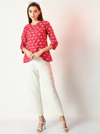 Myshka Women's Pink Printed Top