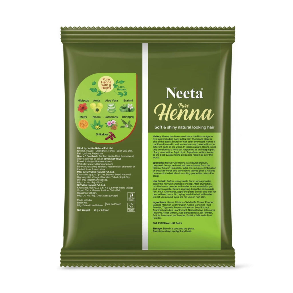 Neeta Pure Henna Soft & Shiny Natural Brown Hair Color - Distacart