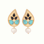 Nuyug 22K Gold Plated Black Paisley Earrings - Distacart