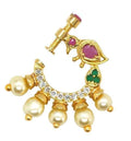 Multicolor AD Bridal Peacock Nose Ring