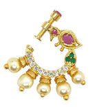 Multicolor AD Bridal Peacock Nose Ring