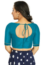 Aastha Fashion Women's Firozi Art Silk Designer Party Wear Readymade Blouse