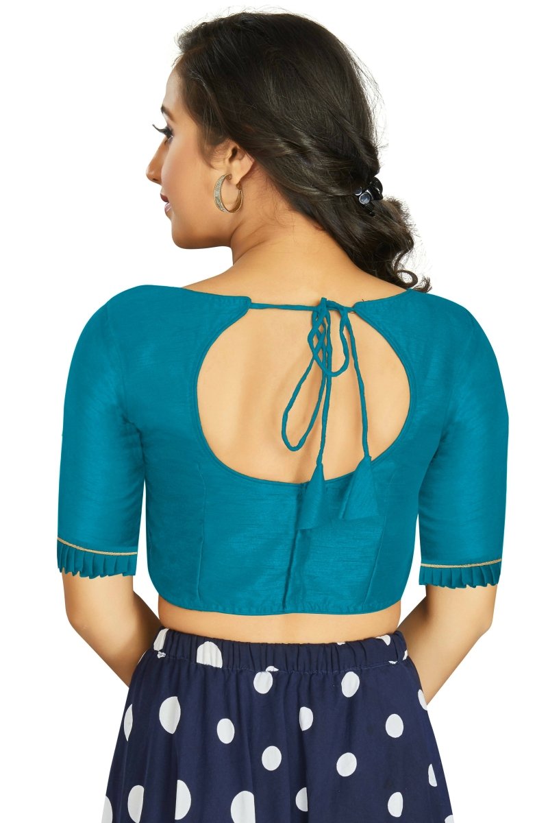 Aastha Fashion Women's Firozi Art Silk Designer Party Wear Readymade Blouse