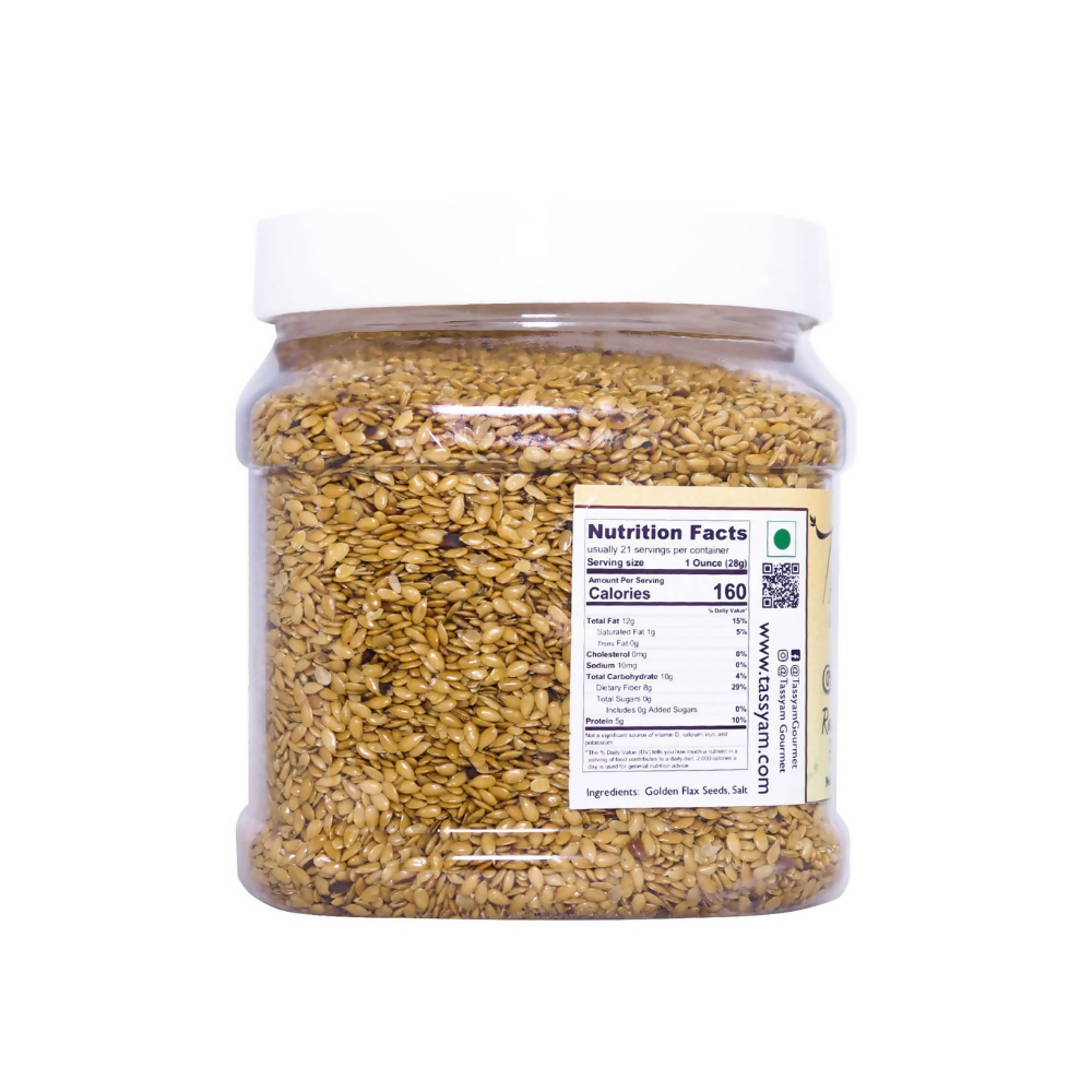 Tassyam Organics Roasted Salted Golden Flax Seed - Distacart