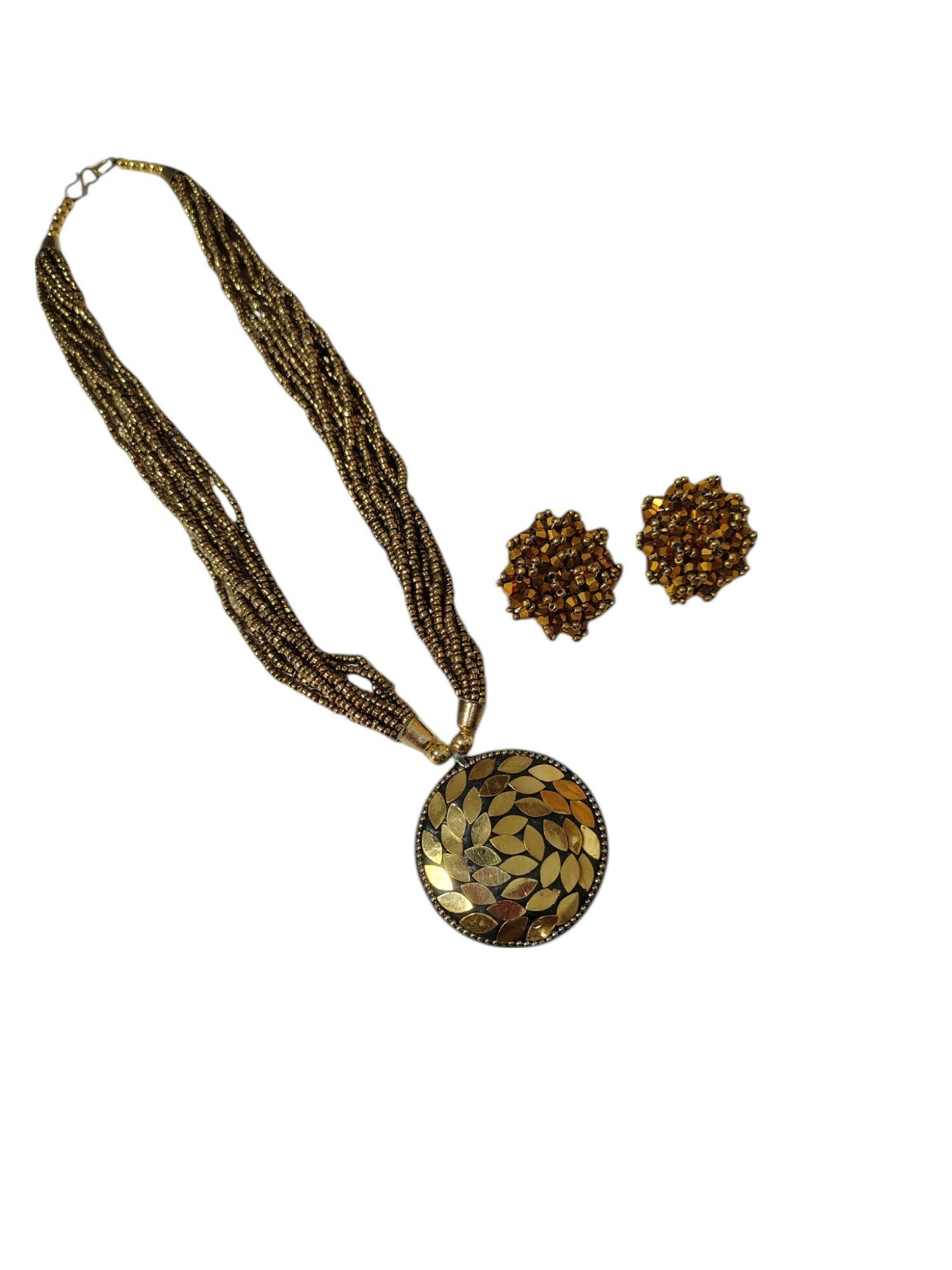 Inhanns All-Day Statement Beaded Necklace Set - Gold