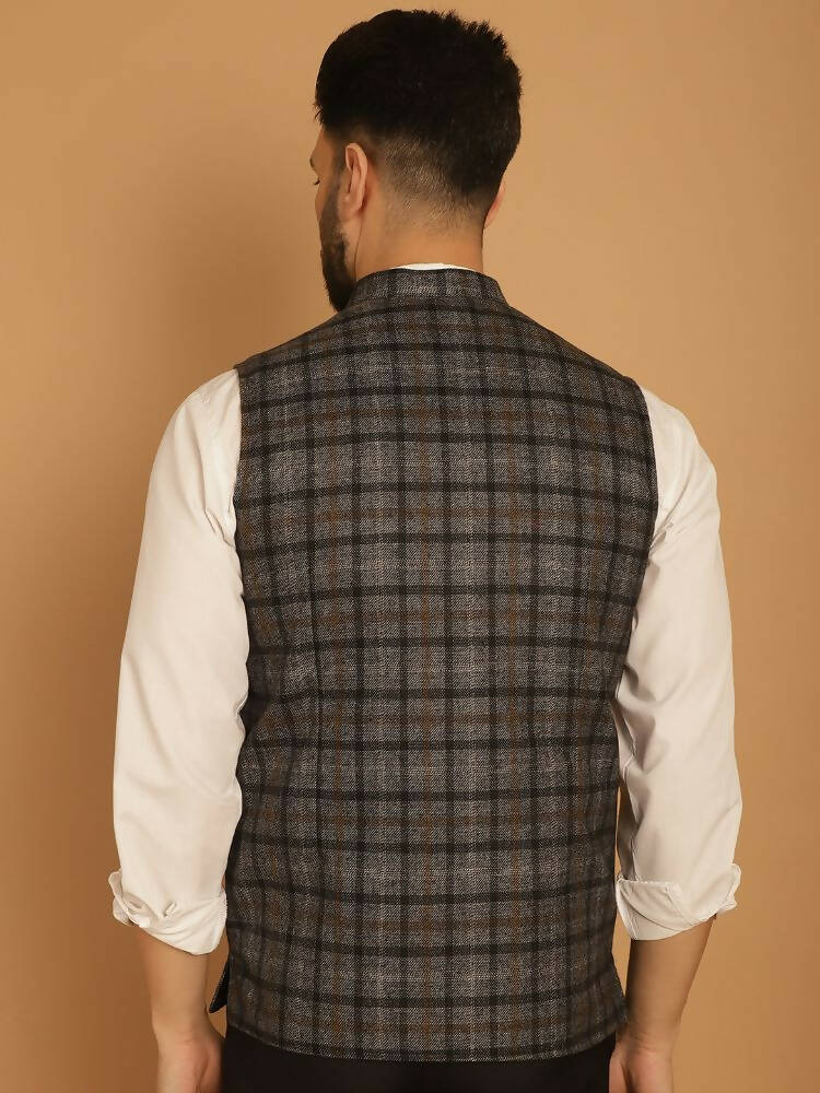 Even Apparels Pure Wool Nehru Jacket - Grey