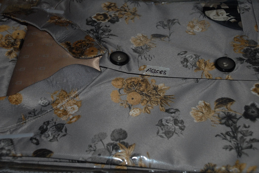 Jompers Men's Grey Printed Nehru Jacket