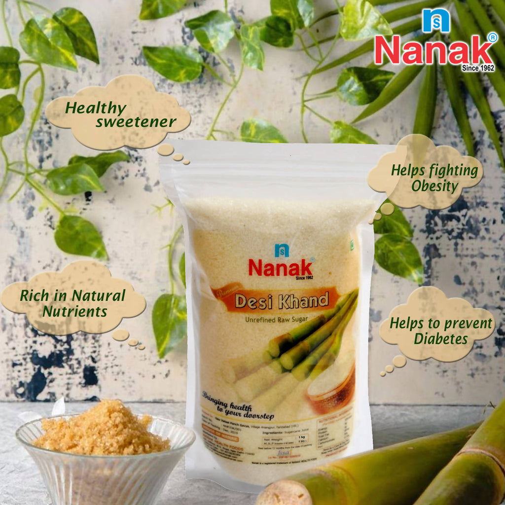 Nanak Premium Desi Khand - 1Kg (Healthy Sweetener)