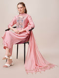 Embroidered Kurta With Pant And Dupatta Set, Multicolor - Hiral Fashion - Distacart