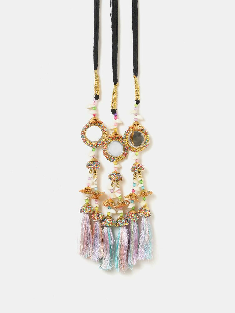 Ruby Raang Shell And Mirror Work Parandi - Distacart