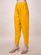 Yellow Chanderi Hand Embroidered Kurta With Pant & Dupatta Set., Multicolor - Hiral Fashion - Distacart