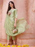 Thread Embroidered Kurta With Pant And Dupatta Set, Multicolor - Hiral Fashion - Distacart