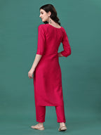 Hand Embroidered Kurta With Pant & Dupatta, Multicolor - Hiral Fashion - Distacart