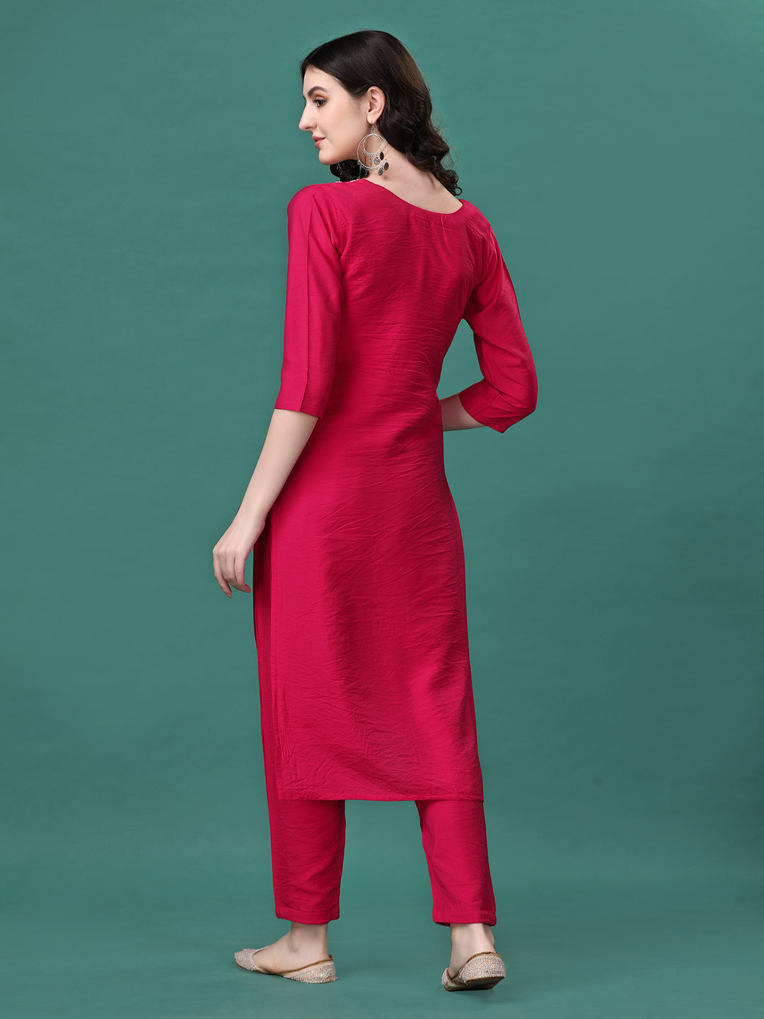 Hand Embroidered Kurta With Pant & Dupatta, Multicolor - Hiral Fashion - Distacart