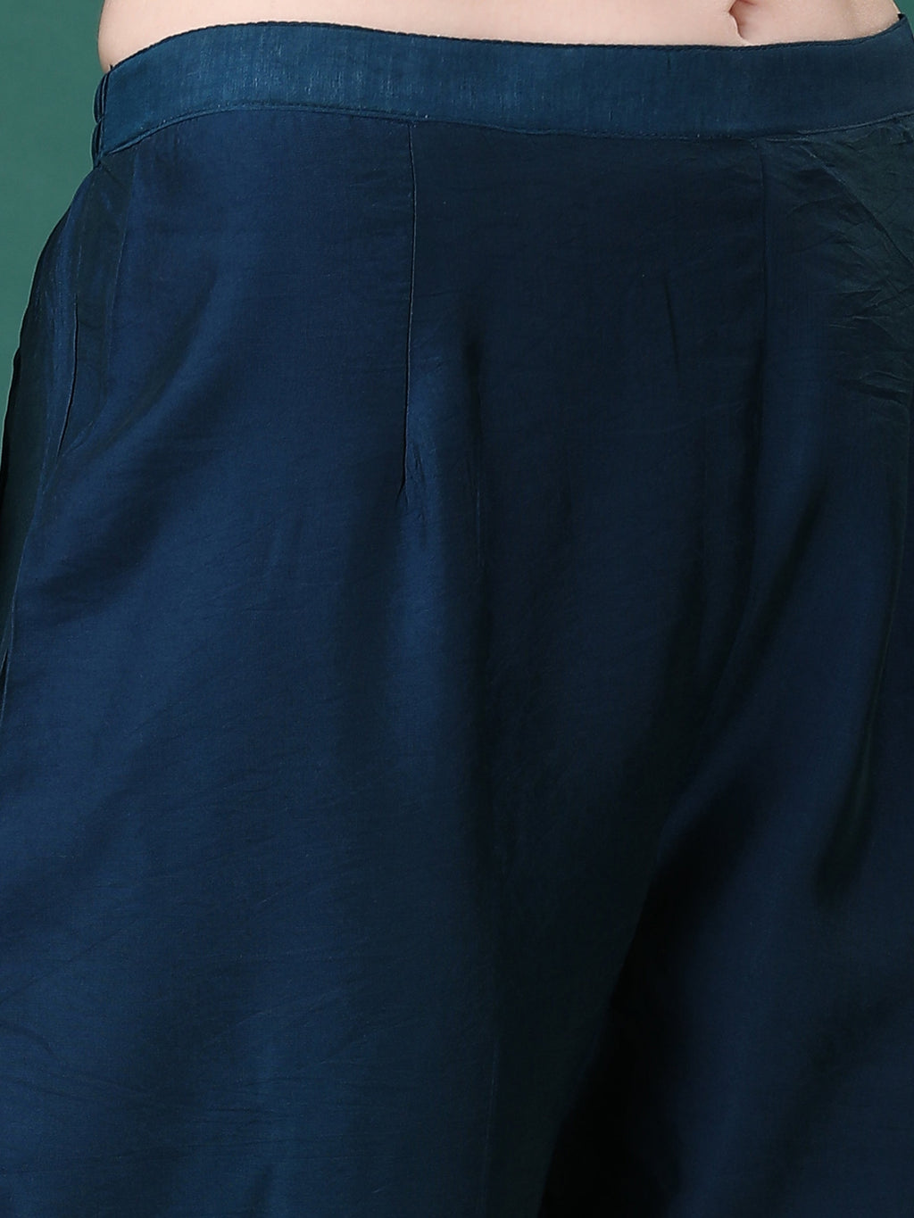 Hand Embroidered Kurta With Pant & Dupatta, Multicolor - Hiral Fashion - Distacart