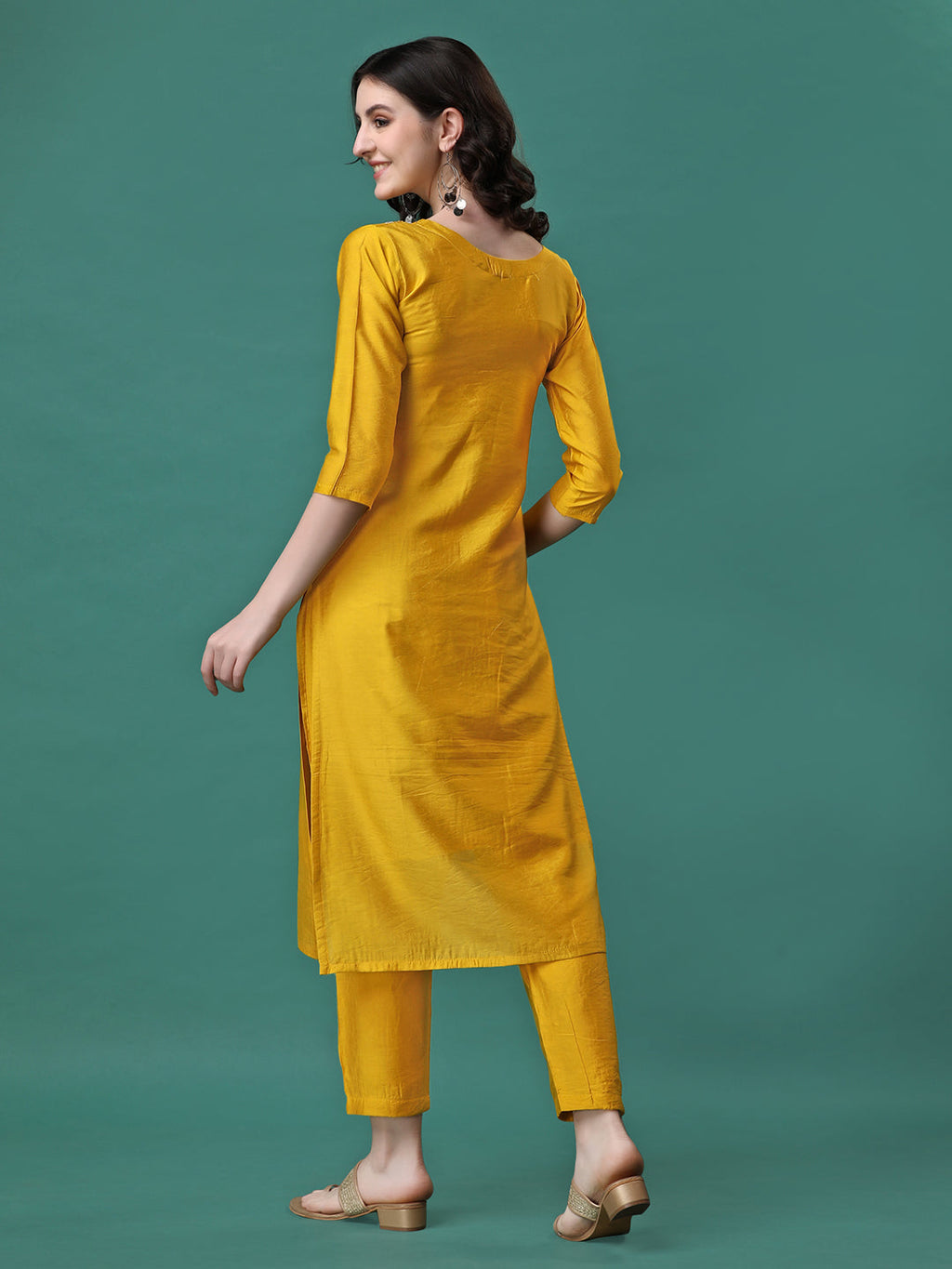 Hand Embroidered Kurta With Pant & Embroidered Dupatta, Multicolor - Hiral Fashion