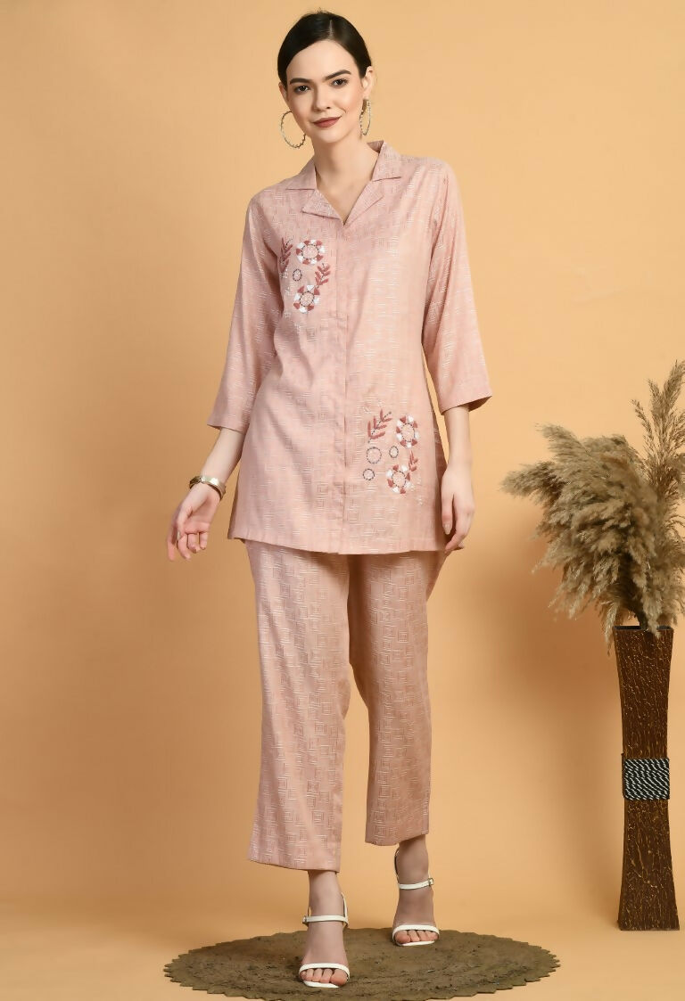 Joban Fashion Peach Cotton Kurta Set