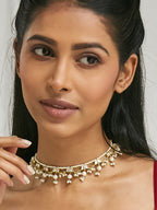 Nuyug 22K Gold-Plated Kundan & Pearl Studded Matha Patti Head Jewellery - Distacart