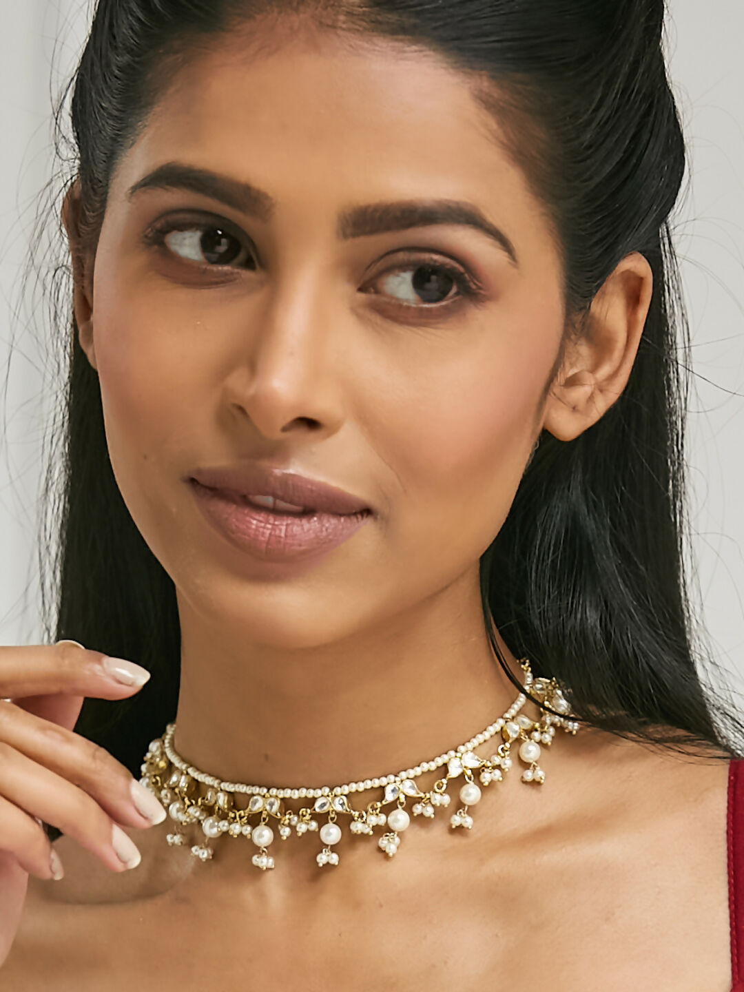 Nuyug 22K Gold-Plated Kundan & Pearl Studded Matha Patti Head Jewellery - Distacart