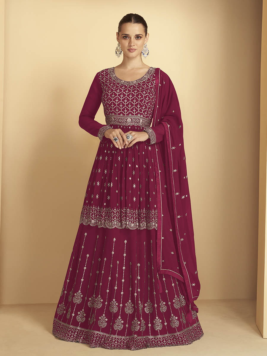 Myra Rani Georgette Embroidered Sharara Suit