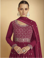 Myra Rani Georgette Embroidered Sharara Suit