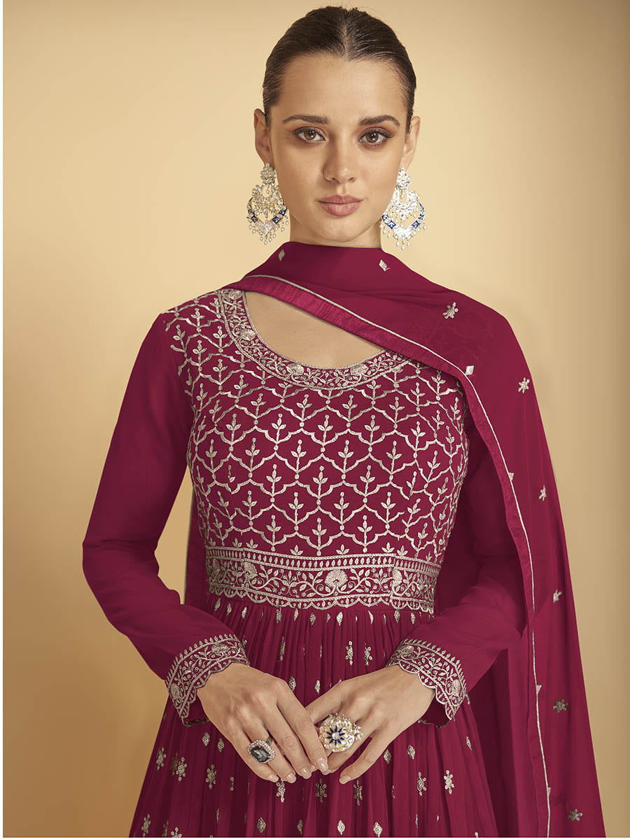 Myra Rani Georgette Embroidered Sharara Suit